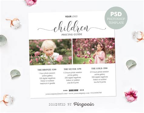 Price List Template Children Photography Children Mini Session