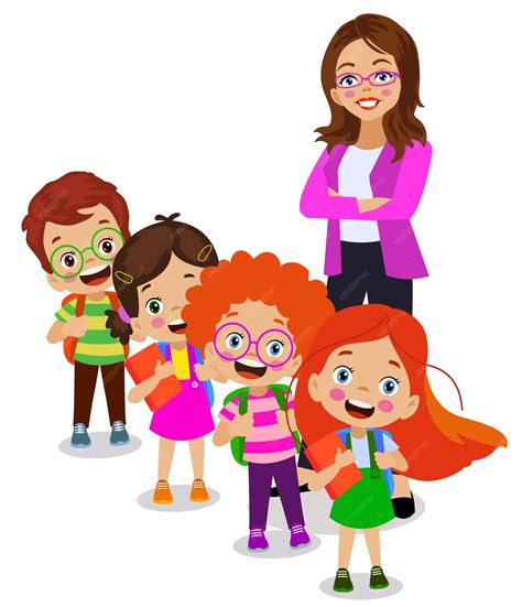 Children Line Up Clipart