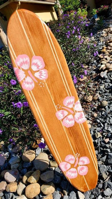 Surfboard 4 117 Wall Art Hawaiian Surf Beach Hibiscus Decor Etsy