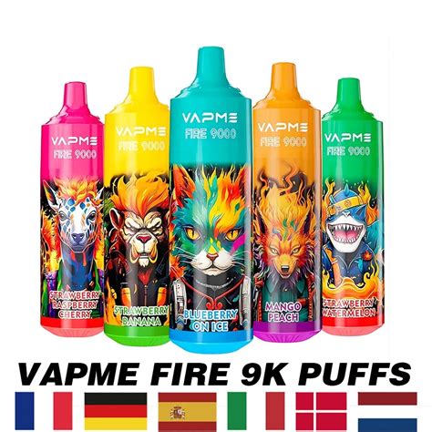 VAPME FIRE 9000 Puffs E RCigarette Einweg Vape Pen Pod Gerät RANDM 9K