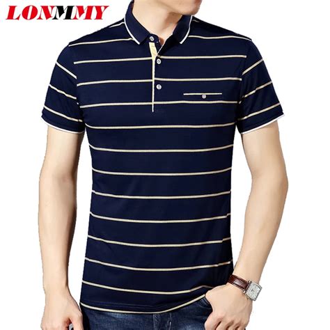 Lonmmy 3xl Polo Shirt Men Blusas Stripe Lapel Men Clothes Short Sleeve