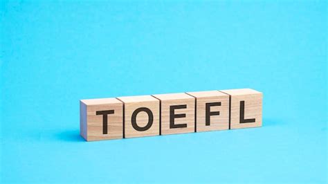 Le Mot Toefl Fait Avec Du Texte De Blocs De Construction En Bois Est