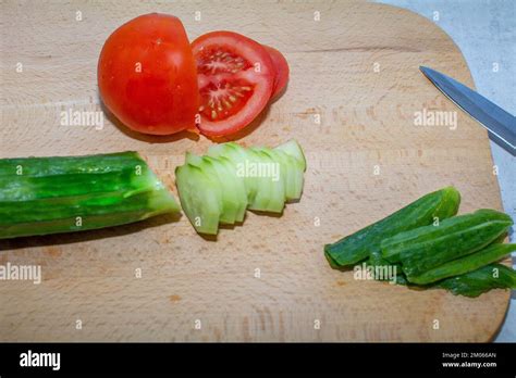 Sliced Tomato And Cucumber With Every Meal Stock Photo Alamy