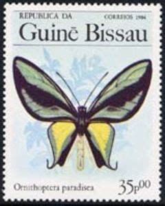 Stamp Paradise Birdwing Ornithoptera Paradisea Guinea Bissau