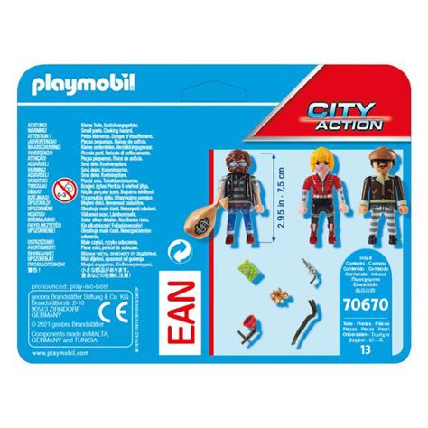 Police équipe de bandits Playmobil City Action 70670 3 SUISSES