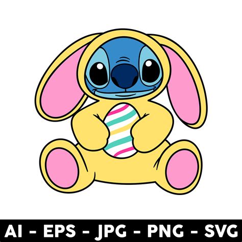 Stitch Easter Bunny Svg Stitch Easter Eggs Svg Stitch Svg Inspire