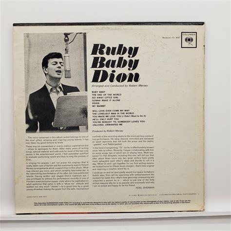 Dion Ruby Baby Columbia 1963 Cl 2010 Vinyl Record High Fidelity Lp