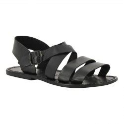 Hand Gefertigte Herren Sandalen Aus Dunkelbraunem Leder Aus Italien