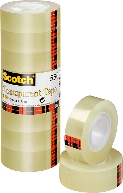 Amazon Scotch Economy Transparent Tape 550 8 Rolls 19 Mm X 33 M