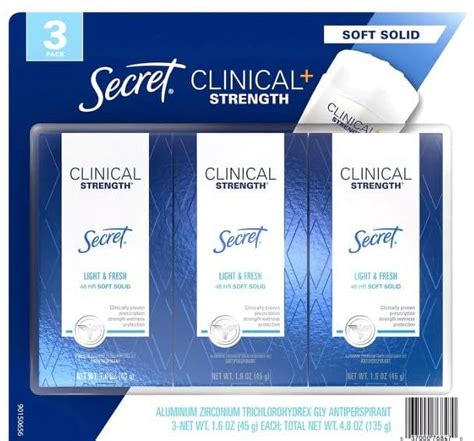 Secret Clinical Strength Soft Solid Deodorant Light Fresh Oz