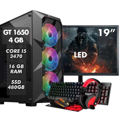 PC Gamer Completo Intel Core I5 16 GB 480 GB GTX 1650 4GB Option