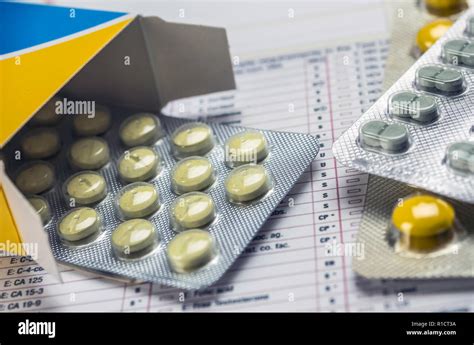 tablets yellow   box conceptual image stock photo alamy