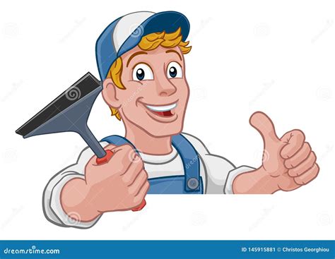 Window Cleaning Car Wash Squeegee Emoticon Icon Vector Illustration