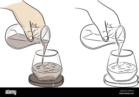 Water Pouring Into Glass Drawing