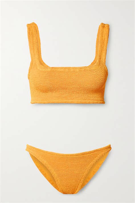 Hunza G Net Sustain Xandra Seersucker Bikini Orange Shopstyle Two