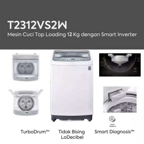 Jual Mesin Cuci LG T2312VS2W 12kg Smart Inverter Di Seller Semeru