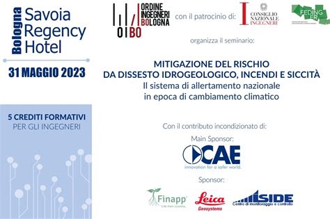 Seminario MITIGAZIONE DEL RISCHIO DA DISSESTO IDROGEOLOGICO INCENDI