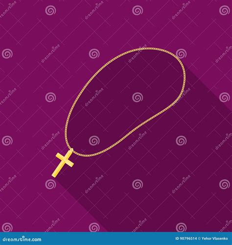 Christian Rosary Icon Silhouette Isolated On White Background Cartoon