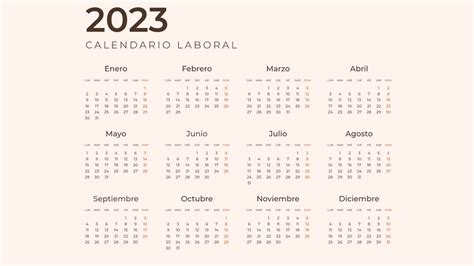 Calendario Laboral Días Festivos Y Puentes Del Año 2023