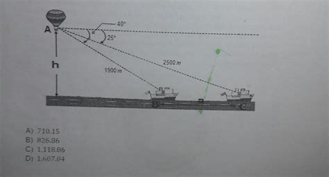 Desde un globo aerostático se observan dos barcos B y C con ángulos de