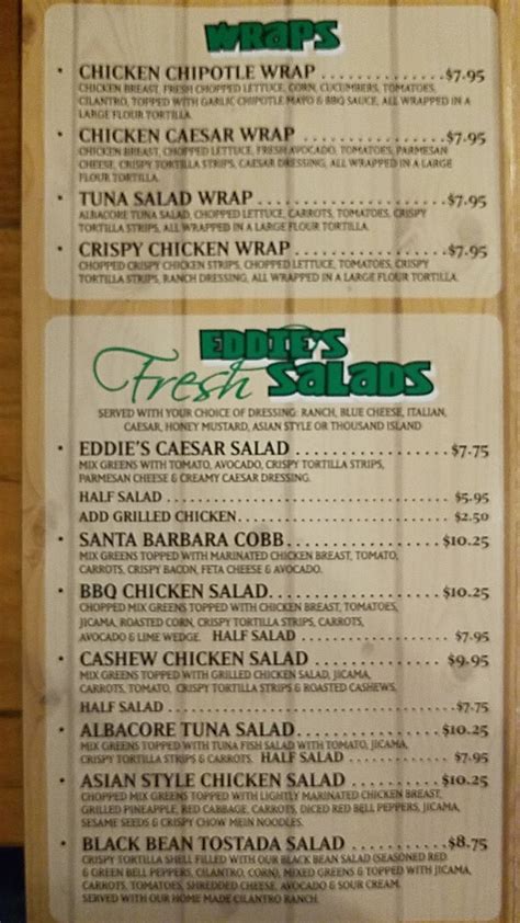 Menu at Eddie's Grill fast food, Lompoc, N H St