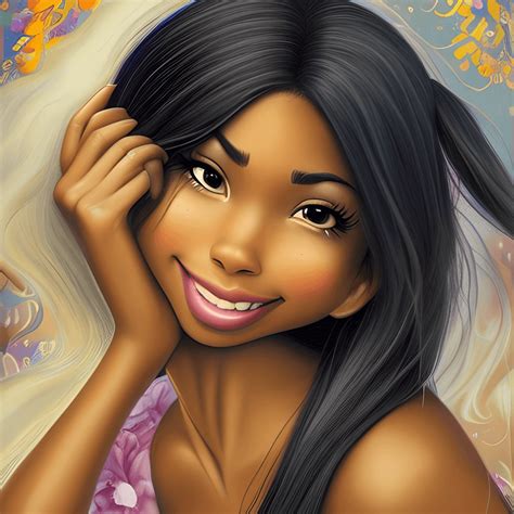 Disney Animation Very Rendered Polished Perfect Dominican Hispanic Soft Golden Skin · Creative