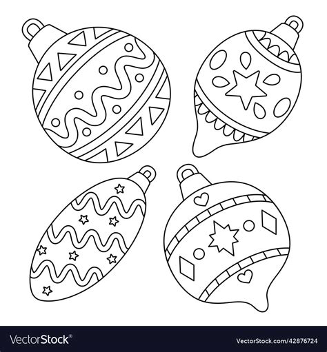 Christmas ornament coloring page for kids Vector Image