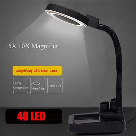 Desk Lamp Magnifying Crafts Glass Desk Lamp 5x 10x Magnifier With 40 Led Lights Practical