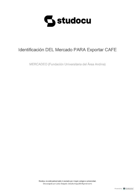 Identificacion del mercado para exportar cafe Gestión de Proyectos