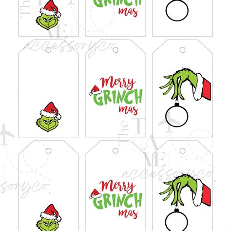 The Grinch Inspired Christmas Gift Tags Printable Christmas Gift Tags