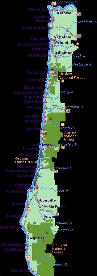 Northern Oregon Coast Map Secretmuseum