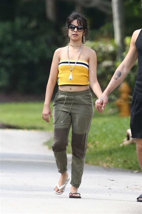 Camila Cabello In A Yellow And Black Striped Dress Was Seen Out In Los Angeles 08152019