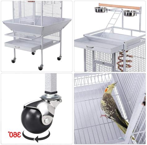 Yaheetech Inch Wrought Iron Play Top Large Cockatiel