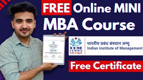 IIM Jammu Launched FREE Online MBA Course Free Certificate By Govt