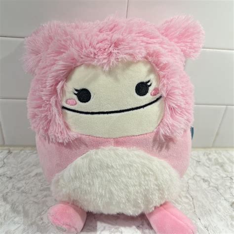 Squishmallow 8 Brina Bigfoot Pink Ivory Fuzzy Belly Depop