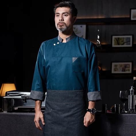 Irder Contrast Collar Upgrade Chef Jacket Chef Uniform