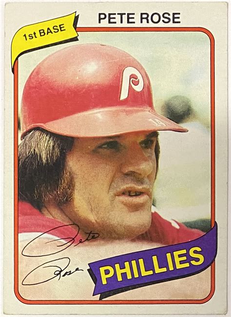 Pete Rose 1980 Topps Philadelphia Phillies Baseball Card KBK Sports