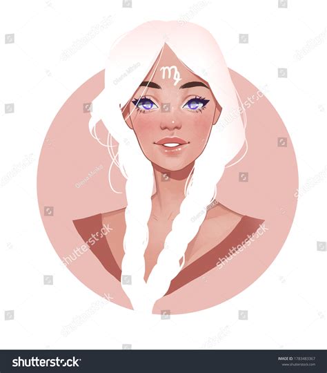 Virgo Zodiac Sign Beautiful Girl Digital Stock Illustration 1783483367