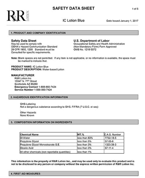 Material Safety Data Sheet перевод