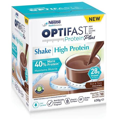 Optifast VLCD Protein Plus Shake 10 X 63g Sachets 630g Chocolate High