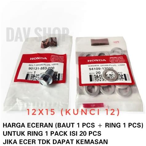 Jual BAUT RING TAP PEMBUANGAN OLI KUNCI 12 BEAT SCOOPY VARIO GENIO