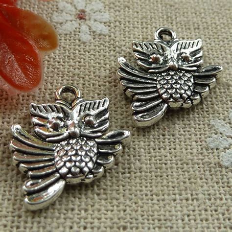 105 Pieces Tibetan Silver Owl Charms 20x17mm 1471 Tibetan Silver Owl