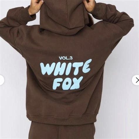 White Fox Hoodie Sm Worn A Few Times But In Good Depop