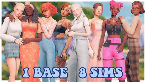 1 Base 8 Sims Sims 4 Create A Sim Cc Links Youtube