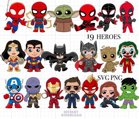 Bundle Svg Baby Superheroes Marvel Heroes Svg Baby Spiderman Etsy