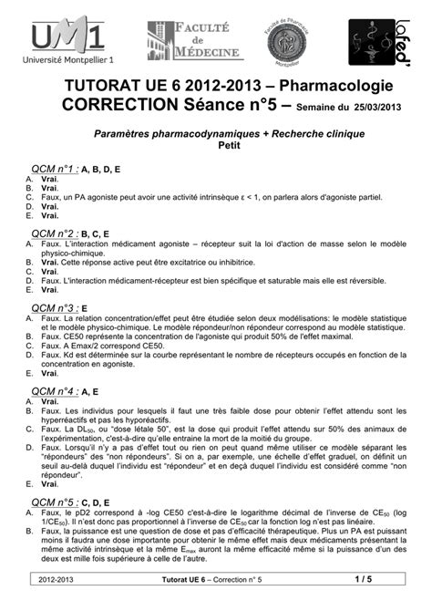 Antagoniste Partiel PDF Cours Exercices Examens