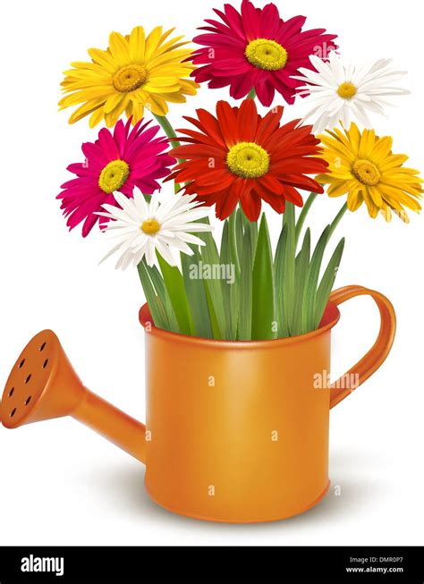 Watering Wildflowers Stock Vector Images Alamy