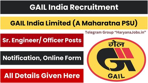 GAIL India Recruitment 2024 Notification OUT For 261 Senior Engineer