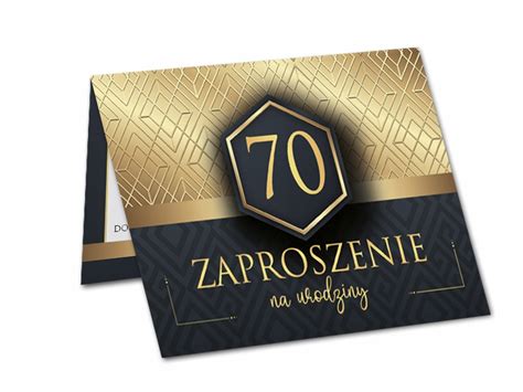 ZAPROSZENIE NA 70 URODZINY ELEGANCKIE SIEDEMDZIESIĄTKA 14393720614