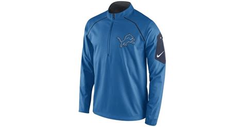 Nike Mens Detroit Lions Alpha Fly Rush Quarter Zip Jacket In Blue For